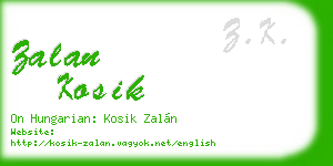 zalan kosik business card